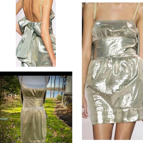 STELLA MCCARTNEY🔥CHAMPAGNE SILVER MINI DRESS 🔥 Stunning “Party Ready” Dress 🔥 - Picture 3 of 13